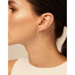 Silver Pick 1 Hoop Charm Earrings - PEN0700MTL0000U-UNO de 50-Renee Taylor Gallery