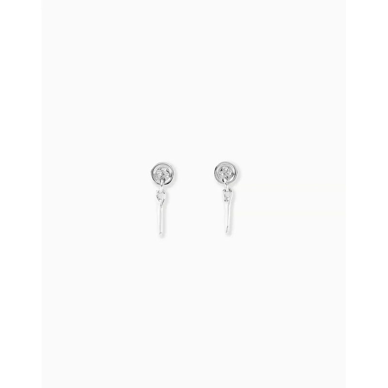 Sewn Sterling Silver Plated Earrings - PEN0746MTL0000U-UNO de 50-Renee Taylor Gallery