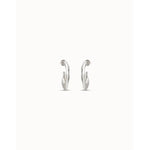Sterling Silver Plated Flattened Banana Shaped Earrings - PEN0793MTL0000U-UNO de 50-Renee Taylor Gallery