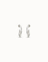 Sterling Silver-Plated Flattened Banana Shaped Earrings - PEN0793MTL0000U-UNO de 50-Renee Taylor Gallery
