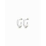 Sterling Silver Plated Flattened Banana Shaped Earrings - PEN0793MTL0000U-UNO de 50-Renee Taylor Gallery