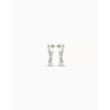 Sterling Silver Plated Link Shaped Earrings - PEN0795MTL0000U-UNO de 50-Renee Taylor Gallery