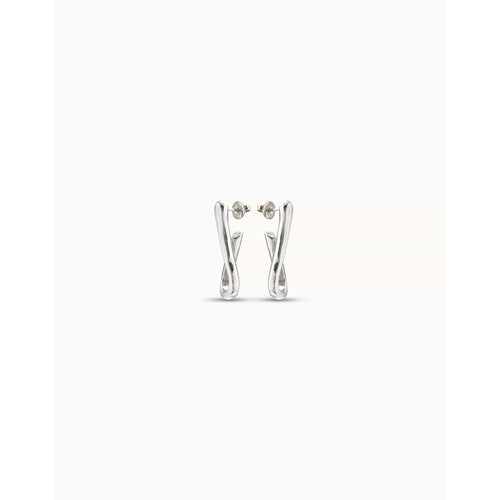 Sterling Silver Plated Link Shaped Earrings - PEN0795MTL0000U-UNO de 50-Renee Taylor Gallery