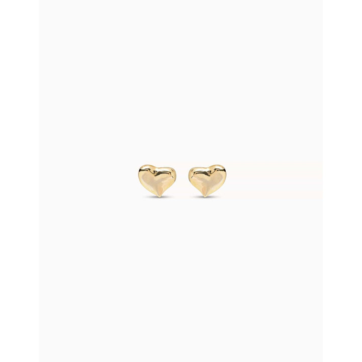 18K Gold Plated Medium Sized Heart Shaped Earrings - PEN0829ORO0000U-UNO de 50-Renee Taylor Gallery