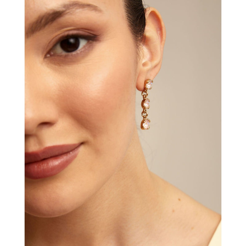 Sublime 18K Gold Plated Pink Earrings - PEN0912RSAORO0U-UNO de 50-Renee Taylor Gallery