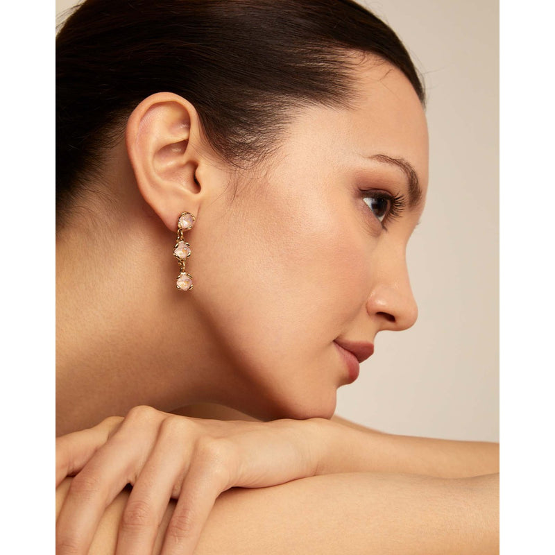 Sublime 18K Gold Plated Pink Earrings - PEN0912RSAORO0U-UNO de 50-Renee Taylor Gallery