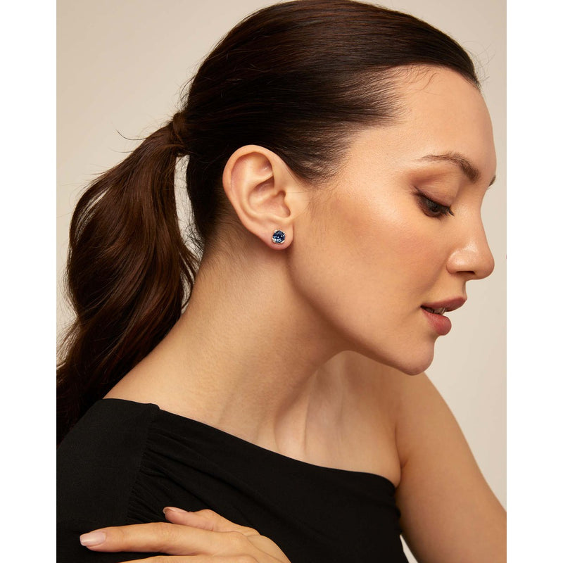 Aura Sterling Silver Plated Blue Earrings - PEN0913AZUMTL0U-UNO de 50-Renee Taylor Gallery