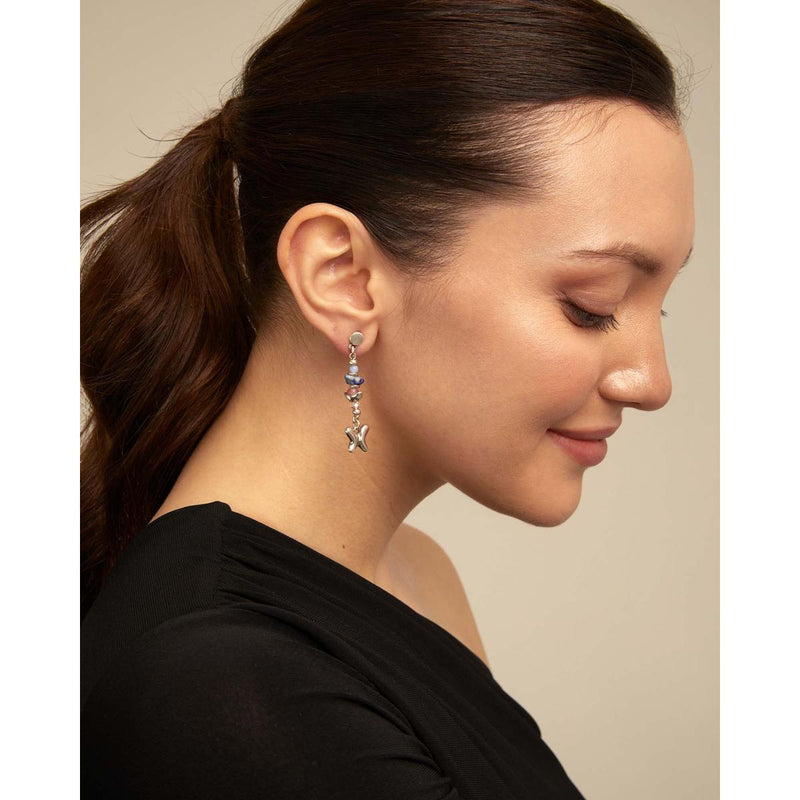 Silver Metamorphosis Butterfly Drop Earrings - PEN0924MCLMTL0U-UNO de 50-Renee Taylor Gallery
