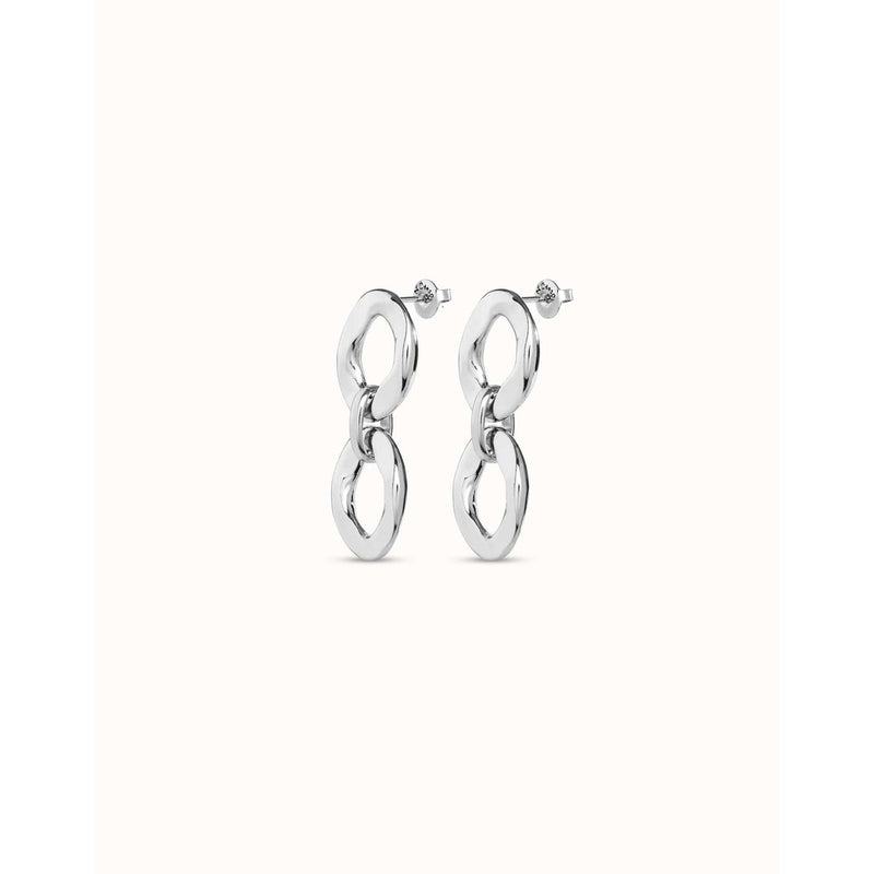 Groovy Sterling Silver Plated Earrings - PEN0931MTL0000U-UNO de 50-Renee Taylor Gallery