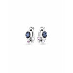 Sterling Silver Plated Earrings with Black Crystal - PEN0955MCLMTL0U-UNO de 50-Renee Taylor Gallery