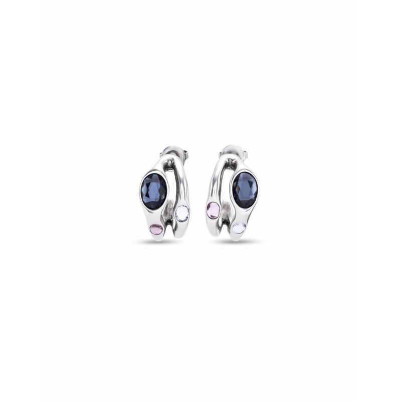 Sterling Silver Plated Earrings with Black Crystal - PEN0955MCLMTL0U-UNO de 50-Renee Taylor Gallery