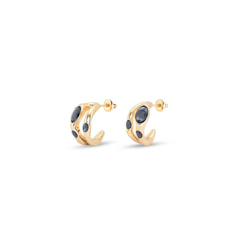 18K Gold Plated Earrings with Multicolor Crystal - PEN0955NGRORO0U-UNO de 50-Renee Taylor Gallery