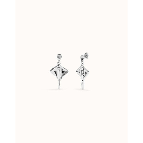 Ser Majestuosa Silver Manta Ray-Shaped Drop Earrings - PEN0956MTL0000U-UNO de 50-Renee Taylor Gallery