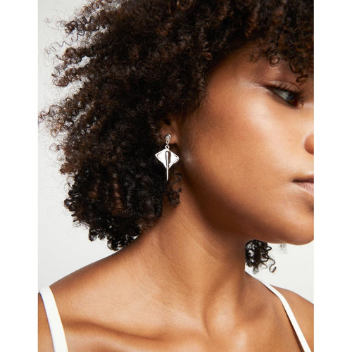 Ser Majestuosa Silver Manta Ray-Shaped Drop Earrings - PEN0956MTL0000U-UNO de 50-Renee Taylor Gallery