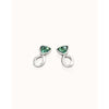 Sterling silver-plated earrings with triangular green crystals - PEN0980VRDMTL0U-UNO de 50-Renee Taylor Gallery