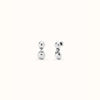 Sterling Silver Plated Earrings With Two Beads - PEN0993MTL0000U-UNO de 50-Renee Taylor Gallery