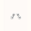 Sterling Silver Plated Earrings With Two Beads - PEN0993MTL0000U-UNO de 50-Renee Taylor Gallery