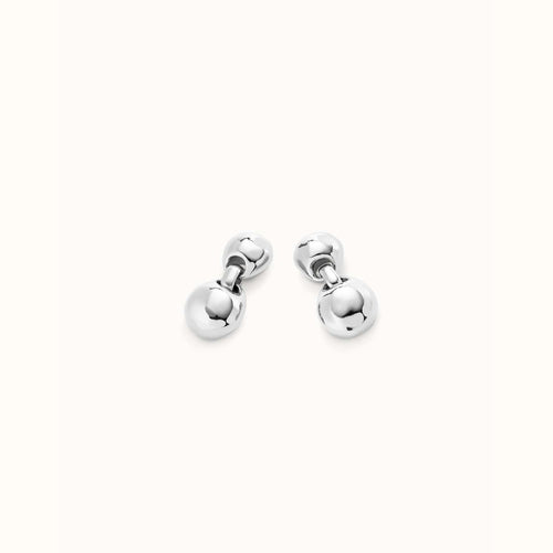 Sterling Silver Plated Earrings With Two Beads - PEN0993MTL0000U-UNO de 50-Renee Taylor Gallery