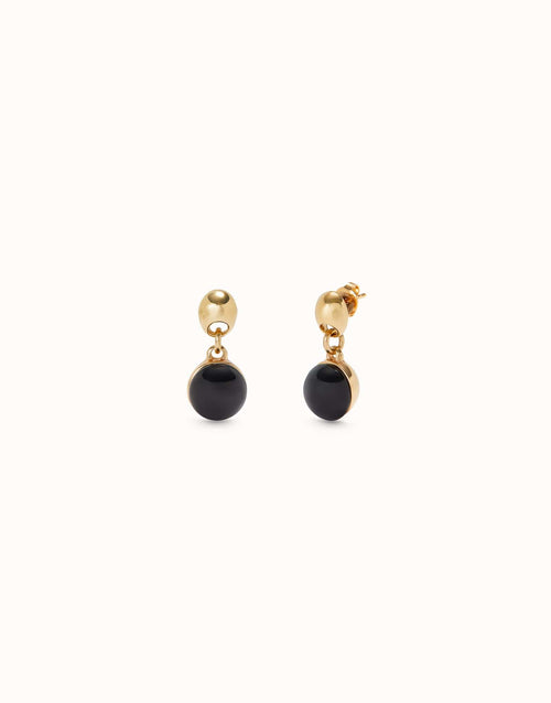 Drop Earrings with Two Murano Glass Beads - PEN0995NGRORO0U-UNO de 50-Renee Taylor Gallery