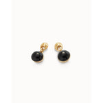 Drop Earrings with Two Murano Glass Beads - PEN0995NGRORO0U-UNO de 50-Renee Taylor Gallery