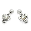 Sterling Silver Plated Earrings with Hanging Heart and Clear Crystal - PEN0997CRSMTL0U-UNO de 50-Renee Taylor Gallery