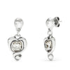 Sterling Silver Plated Earrings with Hanging Heart and Clear Crystal - PEN0997CRSMTL0U-UNO de 50-Renee Taylor Gallery