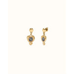 18K Gold Plated Earrings with Hanging Heart and Black Crystal - PEN0997NGRORO0U-UNO de 50-Renee Taylor Gallery