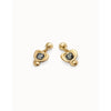 18K Gold Plated Earrings with Hanging Heart and Black Crystal - PEN0997NGRORO0U-UNO de 50-Renee Taylor Gallery