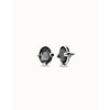 Ser Deslumbrante Black Oval Faceted Crystals Stud Silver Plated Earrings- PEN1002NGRMTL0U-UNO de 50-Renee Taylor Gallery