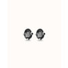 Ser Deslumbrante Black Oval Faceted Crystals Stud Silver Plated Earrings- PEN1002NGRMTL0U-UNO de 50-Renee Taylor Gallery