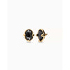 Ser Deslumbrante Black Oval Faceted Crystal Silver Plated Stud Earrings - PEN1002NGRORO0U-UNO de 50-Renee Taylor Gallery