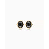 Ser Deslumbrante Black Oval Faceted Crystal Silver Plated Stud Earrings - PEN1002NGRORO0U-UNO de 50-Renee Taylor Gallery