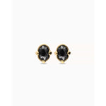 Ser Deslumbrante Black Oval Faceted Crystal Silver Plated Stud Earrings - PEN1002NGRORO0U-UNO de 50-Renee Taylor Gallery