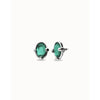 Ser Deslumbrante Oval Green Faceted Crystal Silver Plated Earring - PEN1002VRDMTL0U-UNO de 50-Renee Taylor Gallery