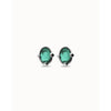 Ser Deslumbrante Oval Green Faceted Crystal Silver Plated Earring - PEN1002VRDMTL0U-UNO de 50-Renee Taylor Gallery