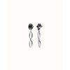 Ser Deslumbrante Faceted Black Crystal and Links Drop Silver Plated Earrings - PEN1003NGRMTL0U-UNO de 50-Renee Taylor Gallery