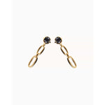 Ser Deslumbrante Faceted Black Crystal and Links Gold Plated Drop Earring - PEN1003NGRORO0U-UNO de 50-Renee Taylor Gallery