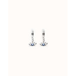 Ser Intuitiva Silver Eye-Shaped Drop Earrings with Blue Crystal - PEN1005AZUMTL0U-UNO de 50-Renee Taylor Gallery