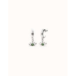 Ser Intuitiva Silver Eye Drop Earrings with Green Crystal - PEN1005VRDMTL0U-UNO de 50-Renee Taylor Gallery