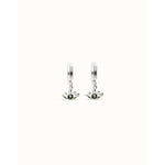 Ser Intuitiva Silver Eye Drop Earrings with Green Crystal - PEN1005VRDMTL0U-UNO de 50-Renee Taylor Gallery