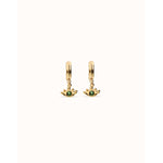 Ser Intuitiva Gold Eye-Shaped Drop Earrings with Verde Crystal - PEN1005VRDORO0U-UNO de 50-Renee Taylor Gallery