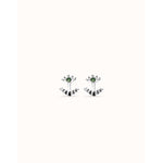 Ser Intuitiva Silver Eye-Shaped Stud Earrings with Verde Crystal - PEN1006VRDMTL0U-UNO de 50-Renee Taylor Gallery