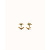 Ser Intuitiva Gold Eye-Shaped Stud Earrings with Verde Crystal - PEN1006VRDORO0U-UNO de 50-Renee Taylor Gallery