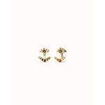Ser Intuitiva Gold Eye-Shaped Stud Earrings with Verde Crystal - PEN1006VRDORO0U-UNO de 50-Renee Taylor Gallery