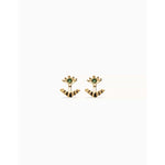 Ser Intuitiva Gold Eye-Shaped Stud Earrings with Verde Crystal - PEN1006VRDORO0U-UNO de 50-Renee Taylor Gallery