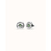 Ser Intuitiva Silver Stud Earrings with Green Faceted Crystal - PEN1007VRDMTL0U-UNO de 50-Renee Taylor Gallery