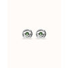 Ser Intuitiva Silver Stud Earrings with Green Faceted Crystal - PEN1007VRDMTL0U-UNO de 50-Renee Taylor Gallery