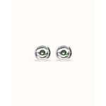 Ser Intuitiva Silver Stud Earrings with Green Faceted Crystal - PEN1007VRDMTL0U-UNO de 50-Renee Taylor Gallery