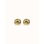 Ser Intuitiva Gold Stud Earrings with Verde Crystal - PEN1007VRDORO0U-UNO de 50-Renee Taylor Gallery