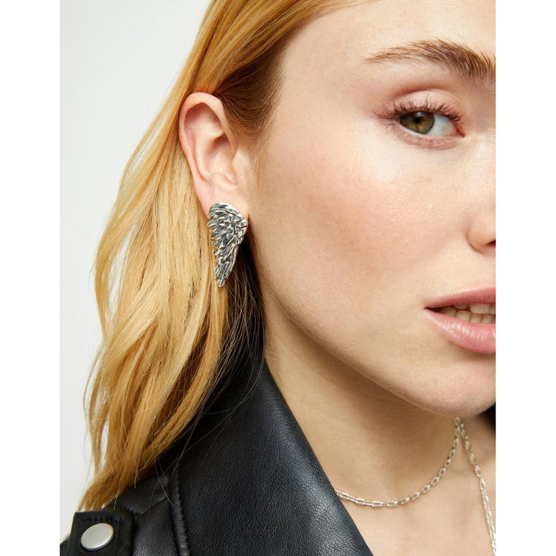 Ser Invencible Silver plated Wing Earrings - PEN1008MTL0000U-UNO de 50-Renee Taylor Gallery